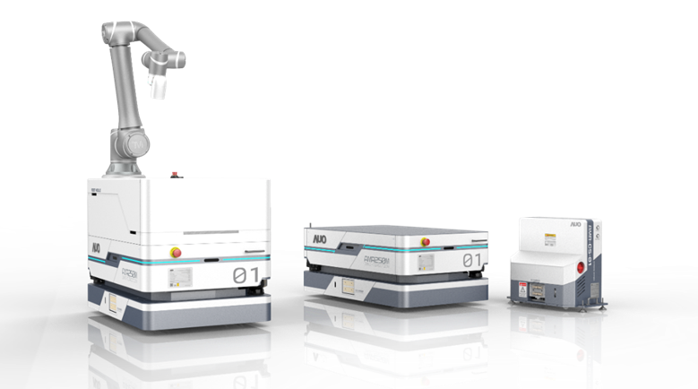 腾博会數位開發的自主式移動機器人（AMR250M），搭配全向輪並結合AI演算法、2D LiDAR、3D攝影機等技術，協助客戶實現產線全自動化